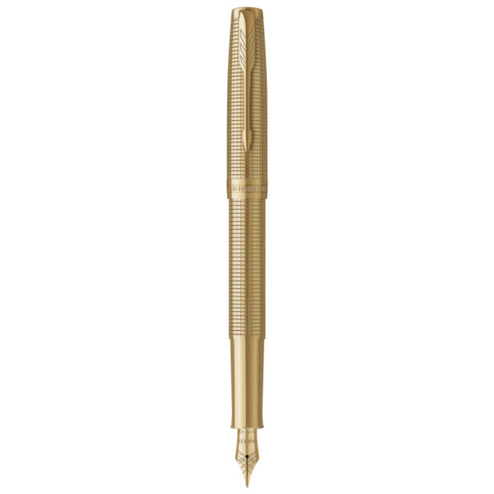 Ручка пір'яна Parker SONNET 17 SE Cisele Gold GT FP18 F + бархатний чохол (68 611)