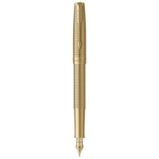 Ручка пір'яна Parker SONNET 17 SE Cisele Gold GT FP18 F + бархатний чохол (68 611)