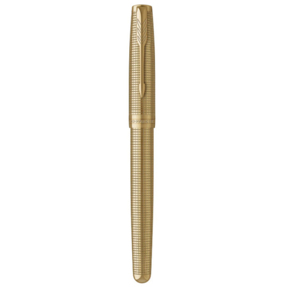 Ручка пір'яна Parker SONNET 17 SE Cisele Gold GT FP18 F + бархатний чохол (68 611)
