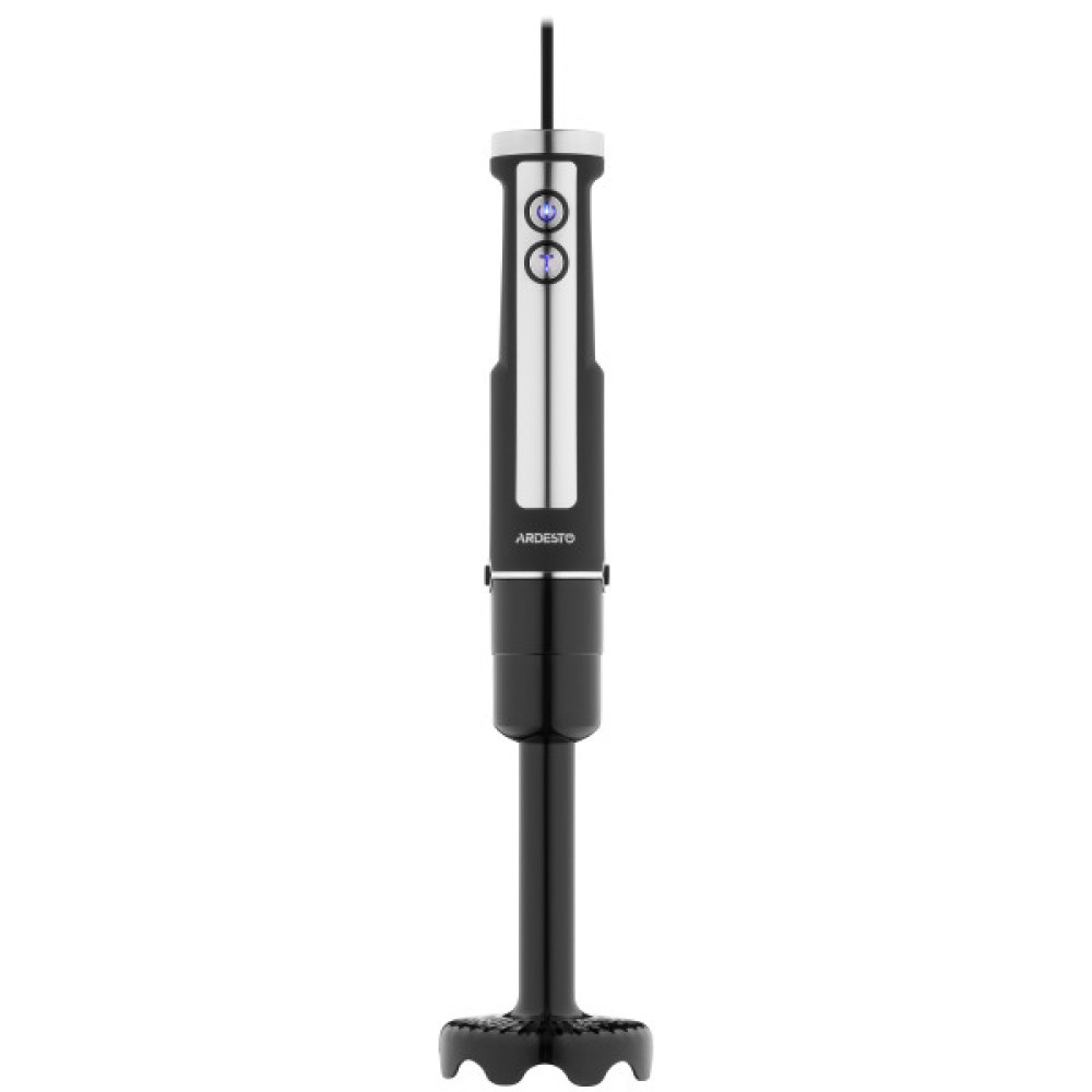 Блендер ARDESTO заглибний 1000Вт, 3в1, чаша-600мл, чопер-500мл, насадка для пюре, чорно-сріблястий