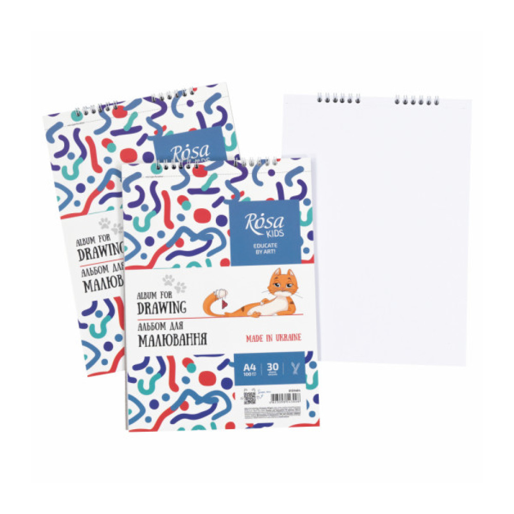 Альбом для малювання Rosa Kids на спіралі Cats А4 30 аркушів (4823098543008)