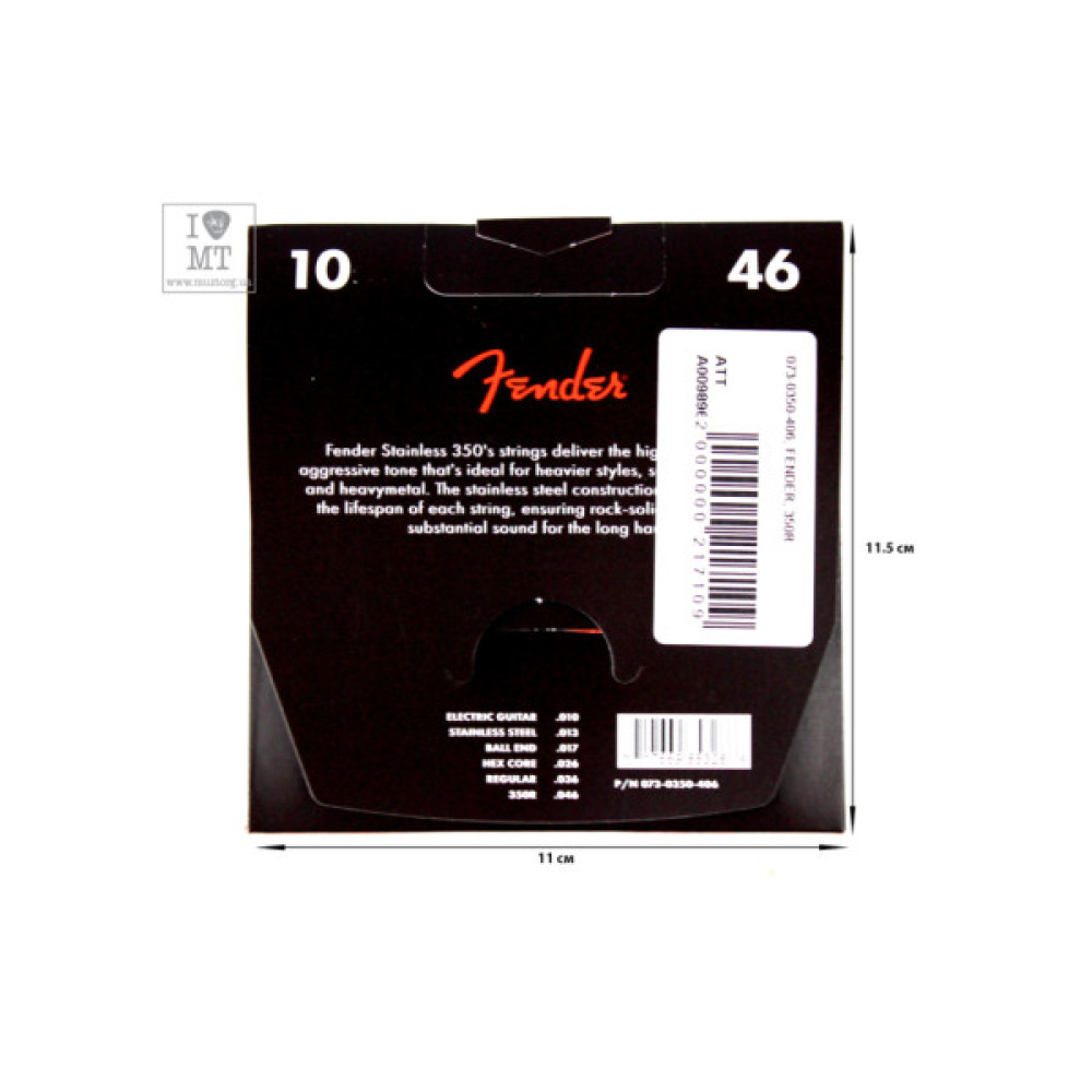 Струни для гітари Fender 350R Stainless Steel Guitar Strings (10-46) (A009896)