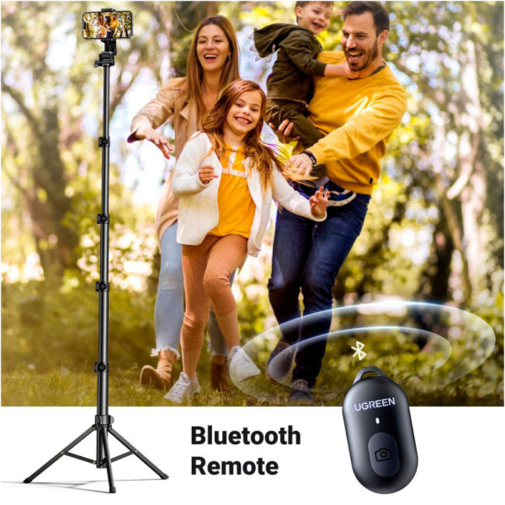 Штатив Ugreen LP680 Selfie Stick Tripod with Bluetooth Remote Black (15609)