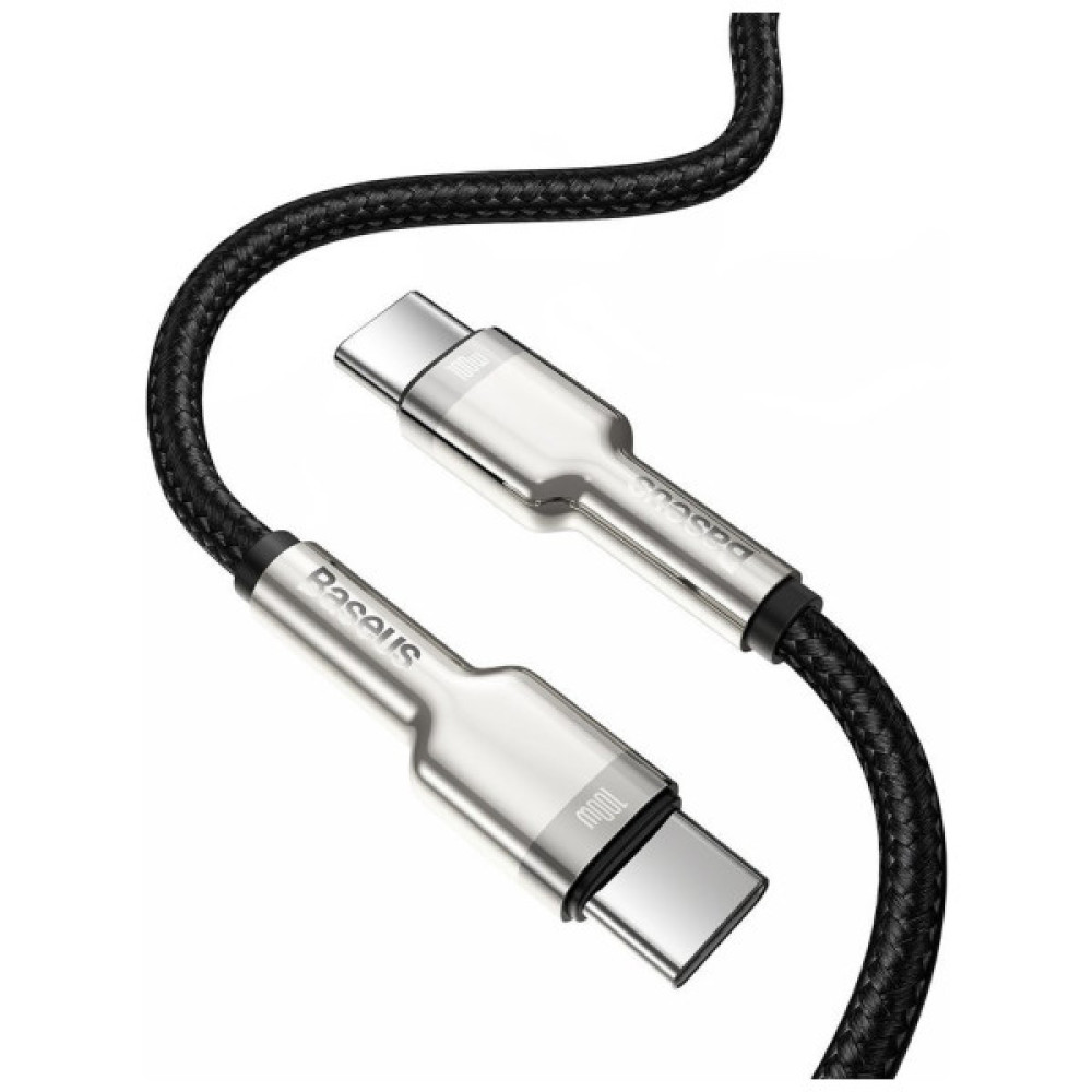 Дата кабель USB-C to USB-C 1.0m 100W metal black Baseus (CATJK-C01)