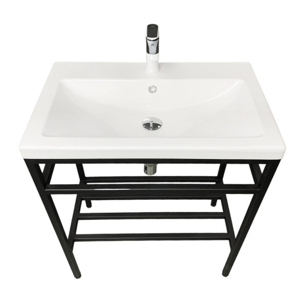 Раковина, умивальник Adamant CERS, штучний камінь, прямокут., з отвором для змішувача, з отвором для переливу, 895x450x158мм, накладний, білий