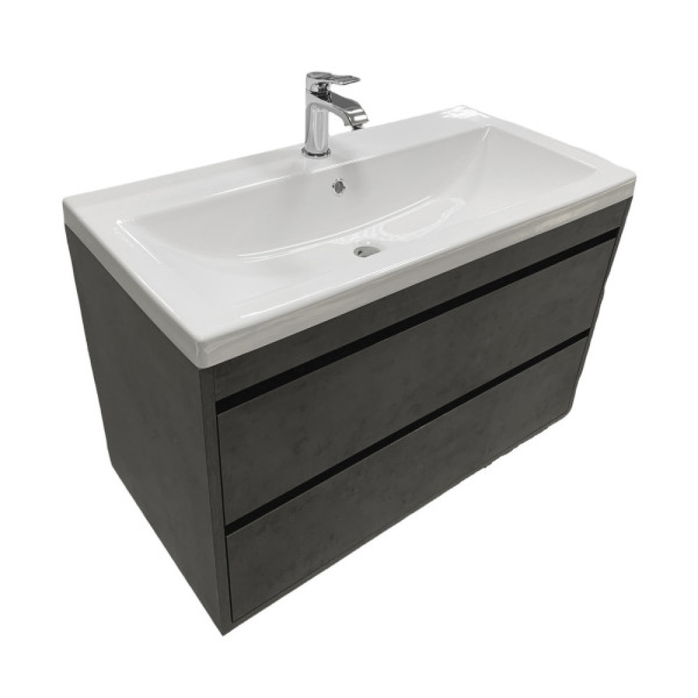 Раковина, умивальник Adamant CERS, штучний камінь, прямокут., з отвором для змішувача, з отвором для переливу, 895x450x158мм, накладний, білий