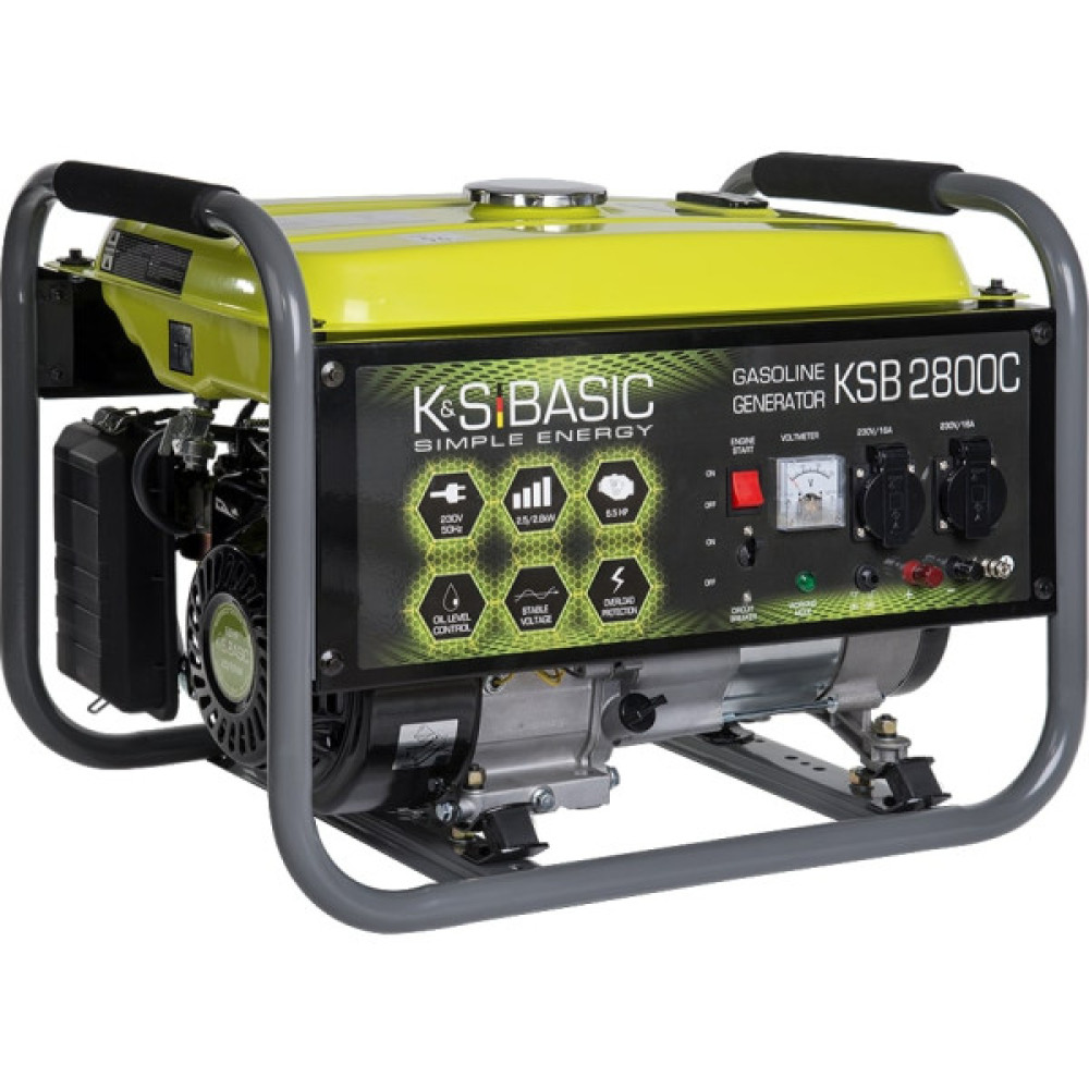 Генератор бензиновий Konner&Sohnen Basic KSB 2800C, 230В, 2.8кВт, ручний стартер, 36.6кг