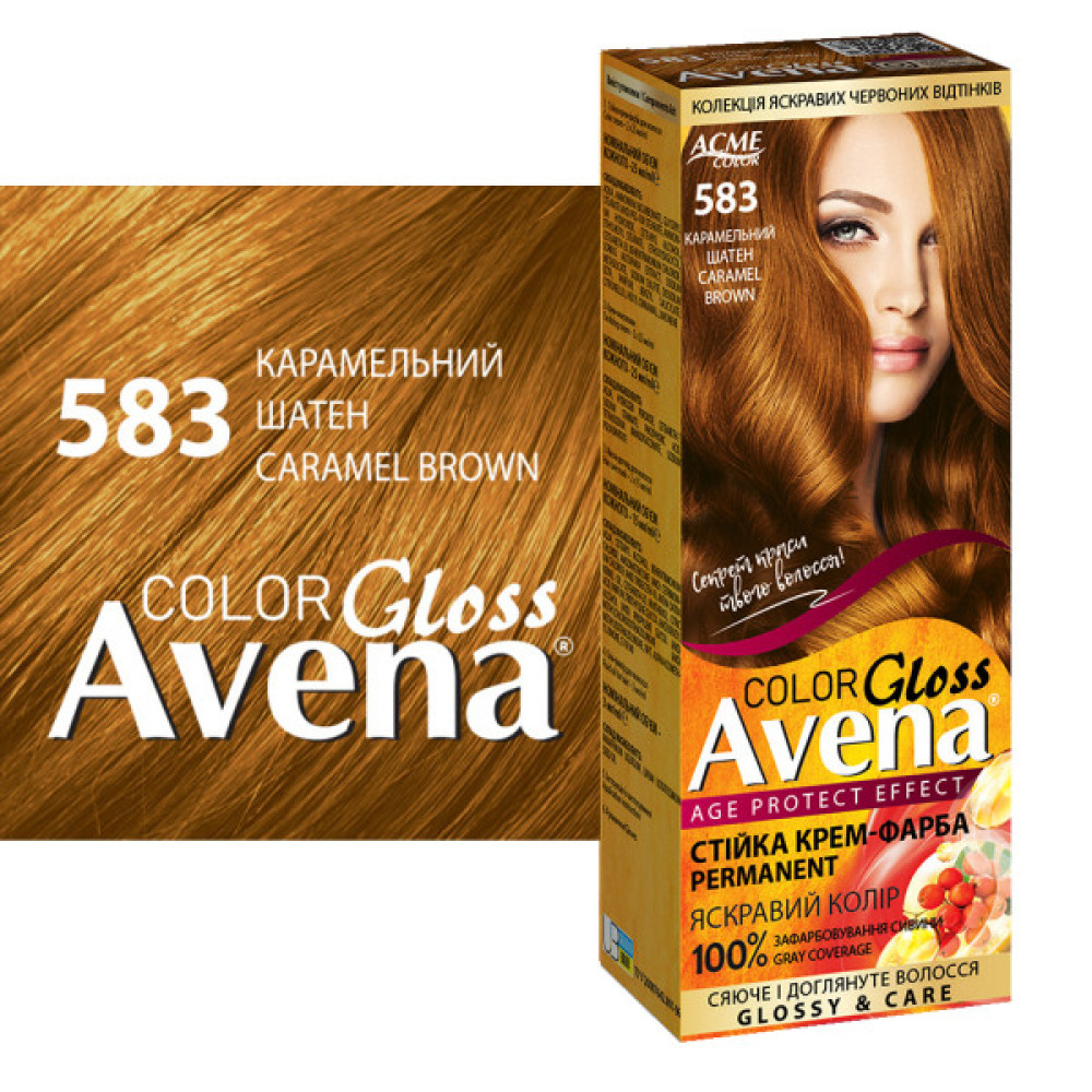 Фарба для волосся Acme Color Avena Gloss Color Стійка 583 - Карамельний шатен (4823115502629)