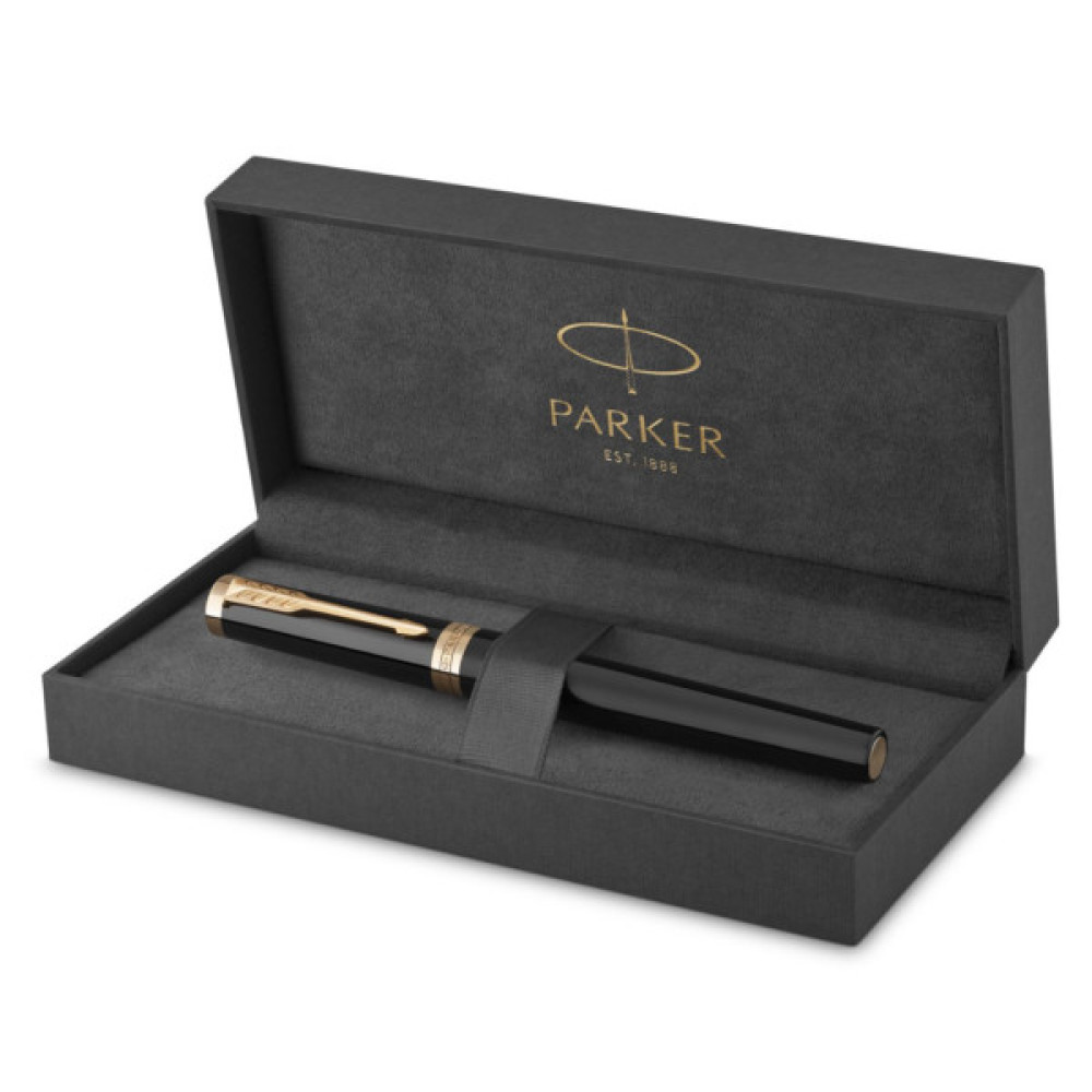 Ручка пір'яна Parker INGENUITY Black Lacquer GT FP F (60 011)
