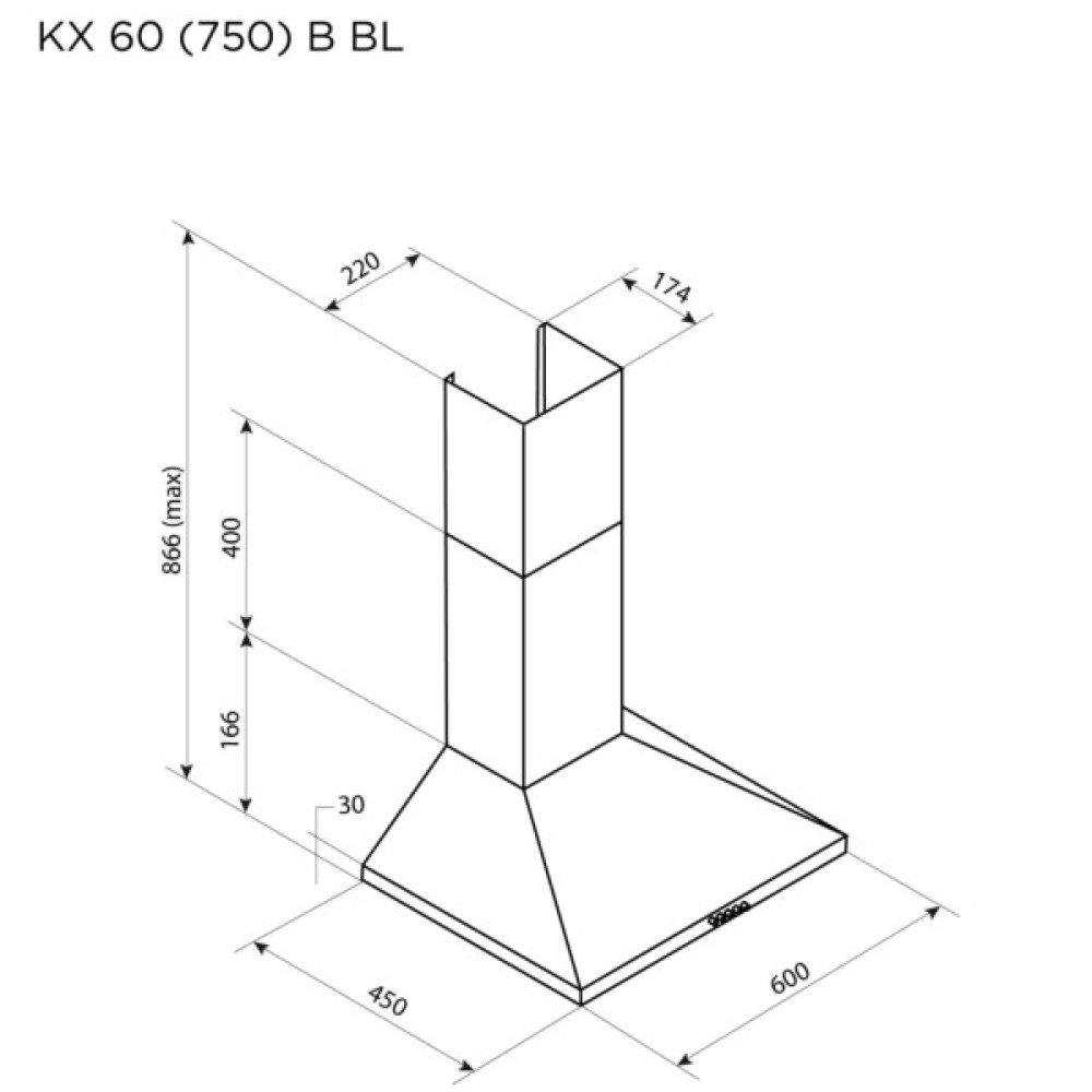 Витяжка кухонна Pyramida KX 60 (750) B BL