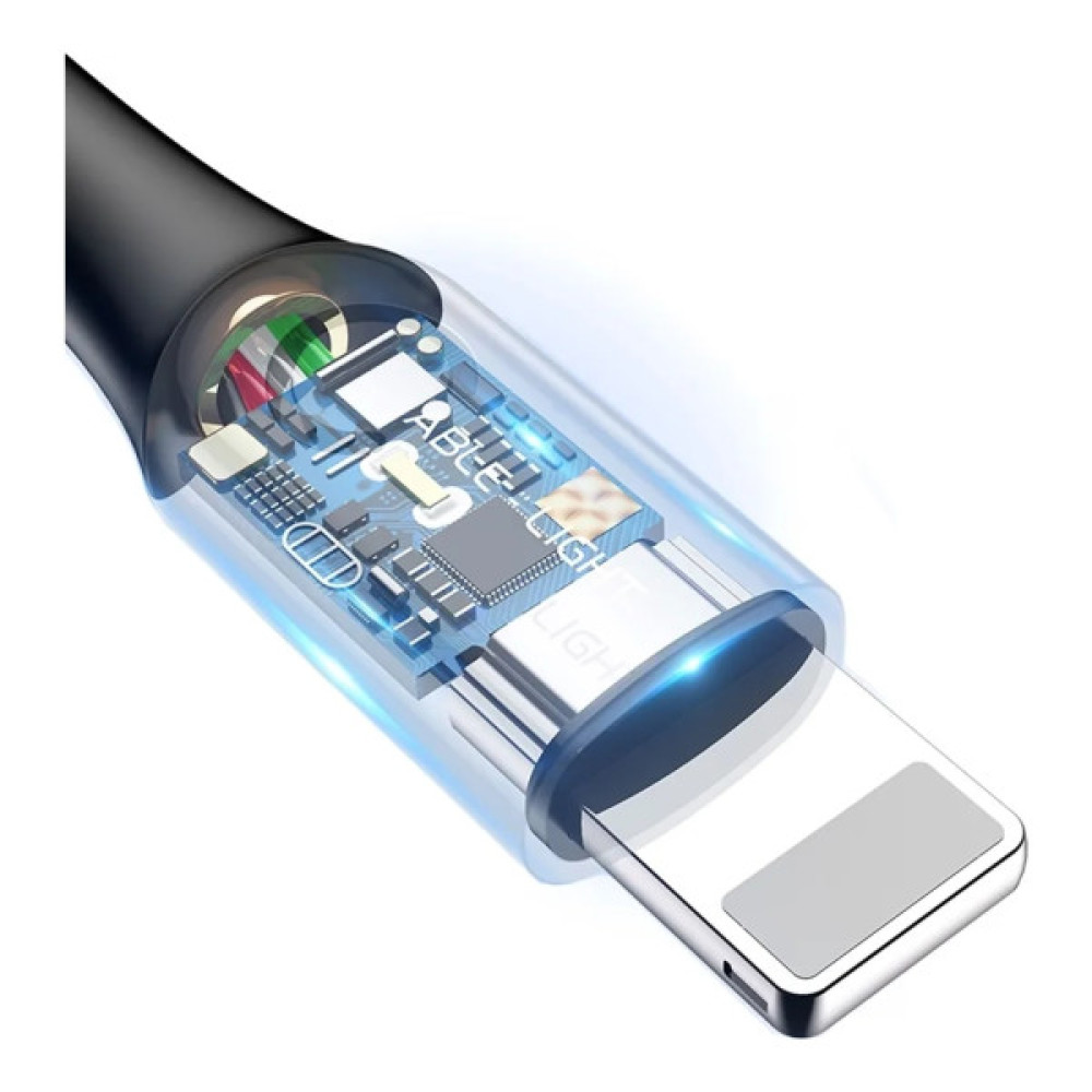 Дата кабель USB 2.0 AM to Lightning 1.0m 2.4A blue Baseus (CALCD-03)