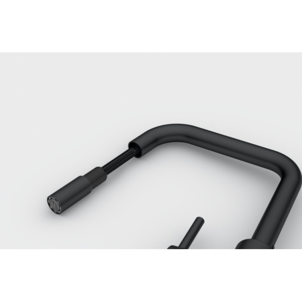 Змішувач для кухні Franke Lina U Pull Down, довж.виливу - 251мм, витяжний, поворотний, 1важіль, чорний матовий