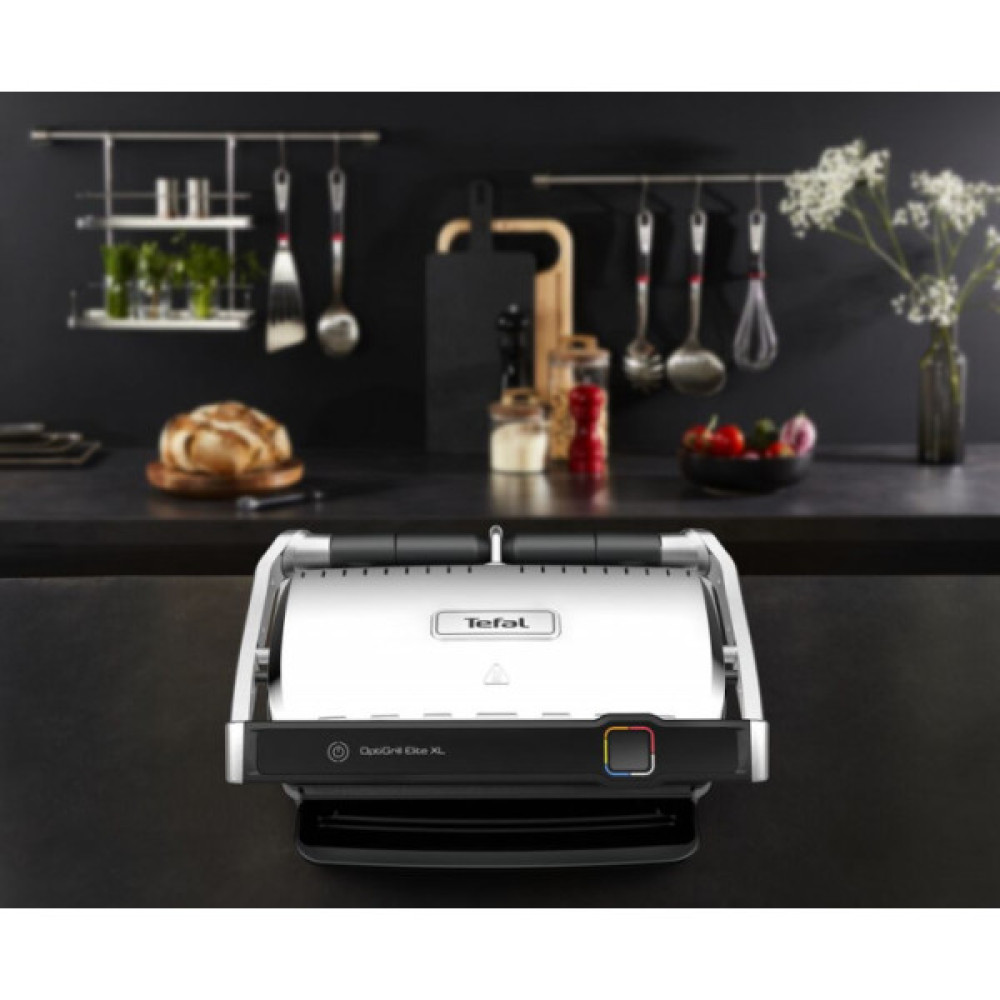 Гриль Tefal прижимний OptiGrill Elite XL 2200Вт, темп. режимів-16, з`ємні пластини, метал