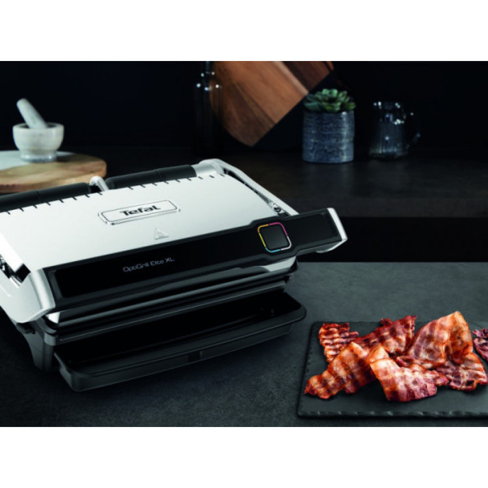 Гриль Tefal прижимний OptiGrill Elite XL 2200Вт, темп. режимів-16, з`ємні пластини, метал