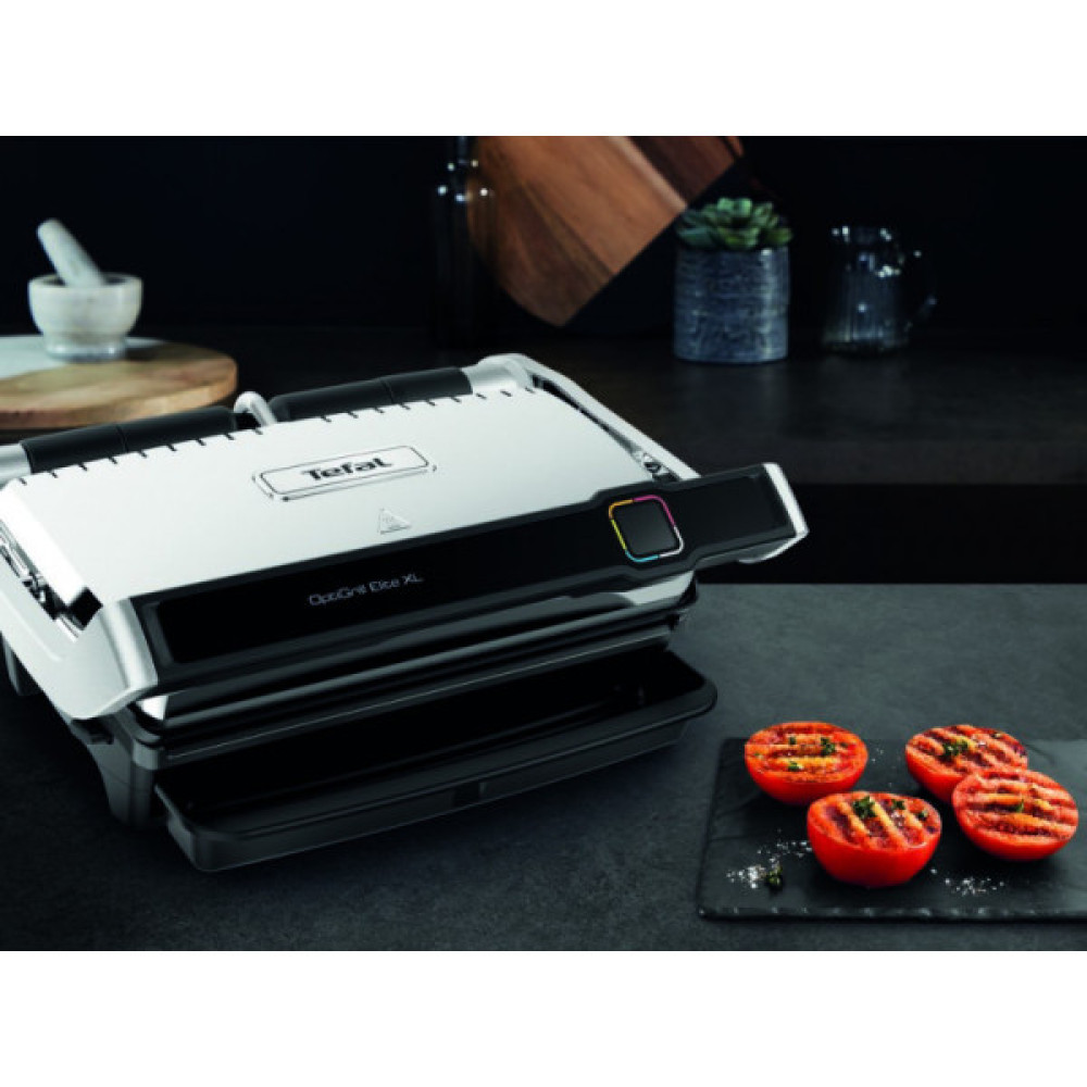 Гриль Tefal прижимний OptiGrill Elite XL 2200Вт, темп. режимів-16, з`ємні пластини, метал