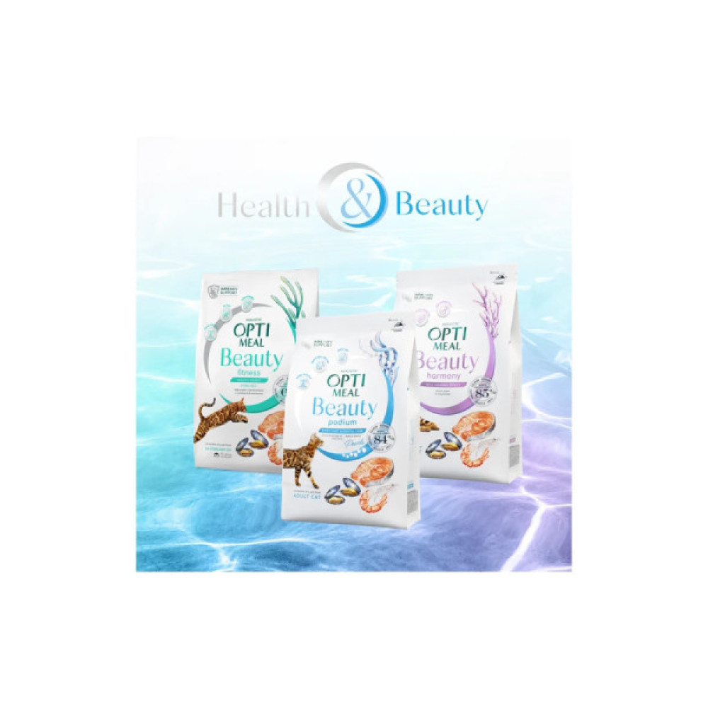 Сухий корм для кішок Optimeal Beauty Fitness для стерилізованих/кастрованих з морепродуктами 1.5 кг (4820215369848)