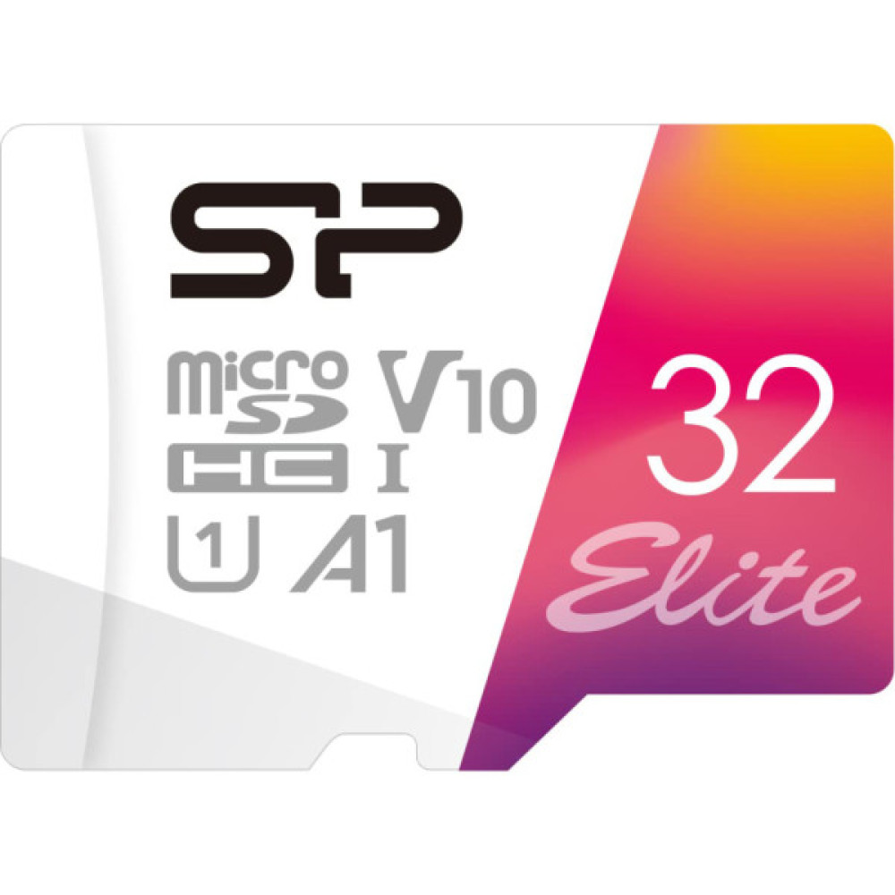Карта пам'яті Silicon Power 32GB microSD class10 UHS-I A1 V10 Elite COLOR (SP032GBSTHBV1V20SP)