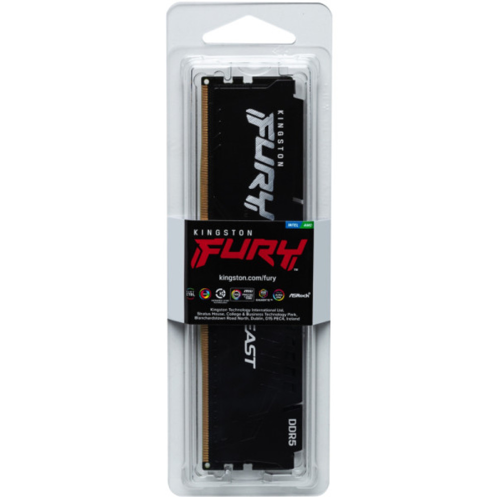 Модуль пам'яті для комп'ютера DDR5 32GB 5600 MHz Beast Black Kingston Fury (ex.HyperX) (KF556C36BBE2-32)