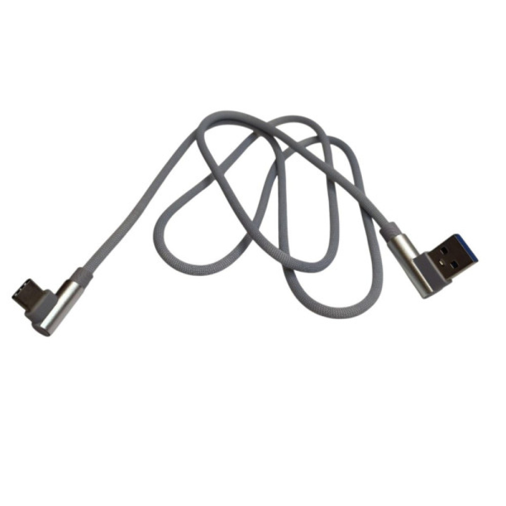 Дата кабель USB 2.0 AM to USB-C 1.0m 2.4A 90° corner gray XoKo (XK-CTC-001-GR)