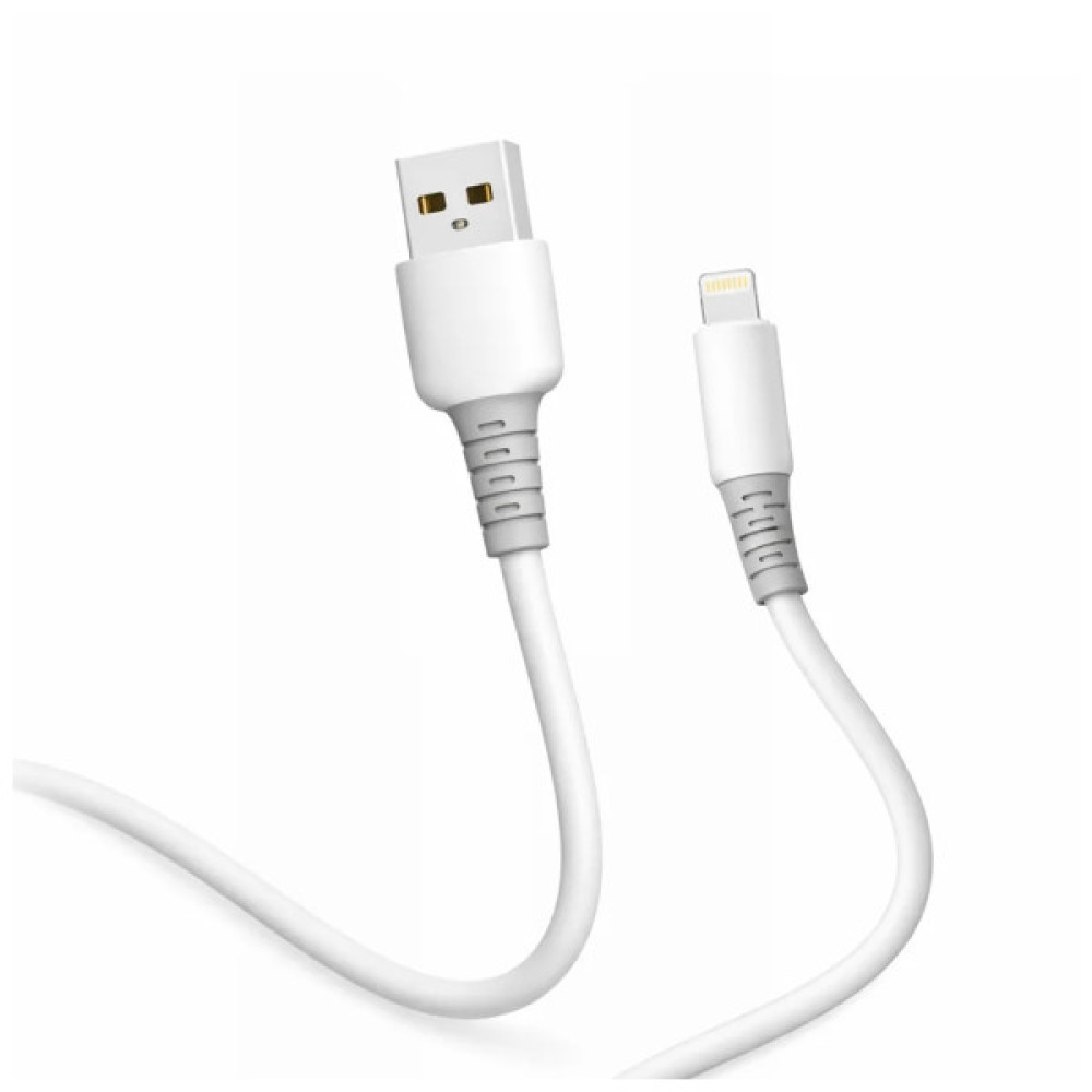 Дата кабель USB 2.0 AM to Lightning 1.0m 3A liquid silicone white ColorWay (CW-CBUL093-WT)