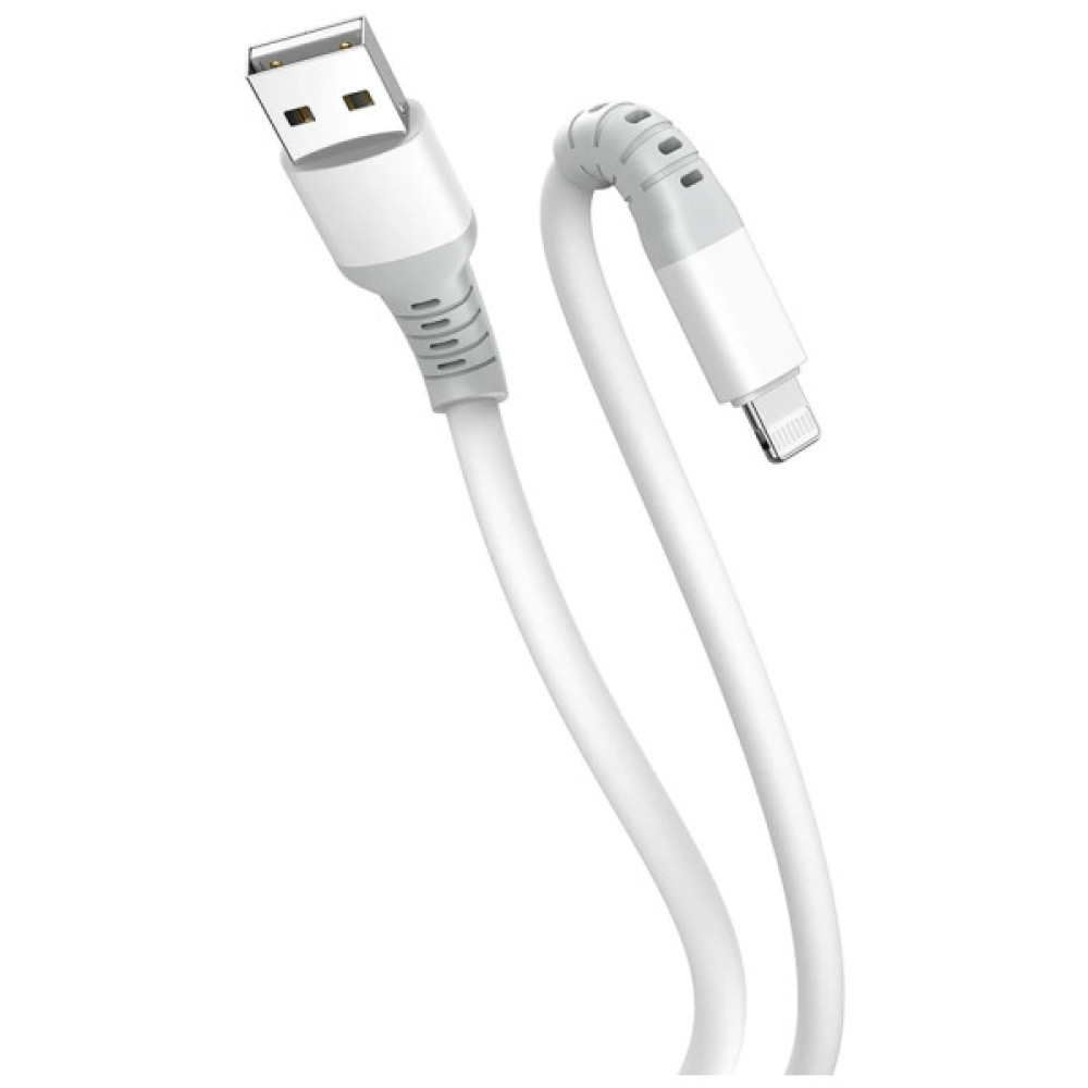 Дата кабель USB 2.0 AM to Lightning 1.0m 3A liquid silicone white ColorWay (CW-CBUL093-WT)