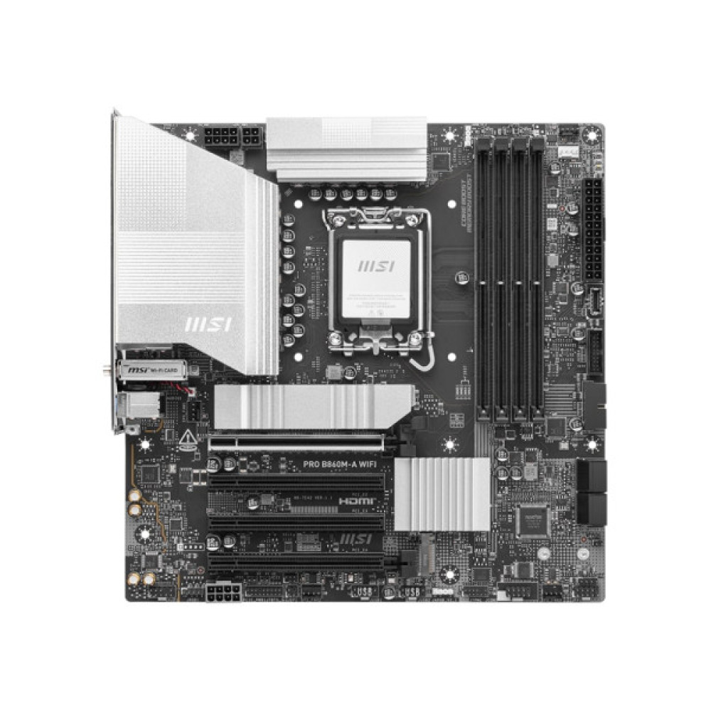 Материнcька плата MSI PRO B860M-A WIFI s1851 B860 4xDDR5 M.2 HDMI DP WiFi BT mATX