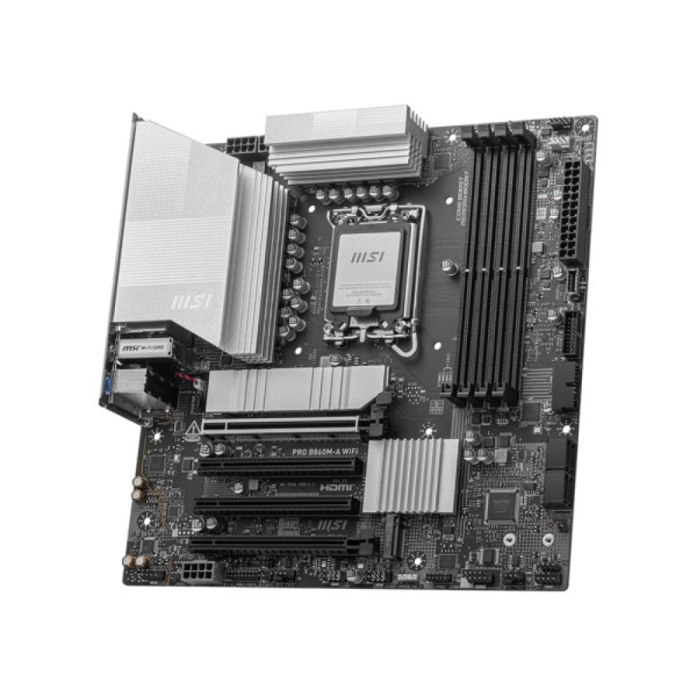 Материнcька плата MSI PRO B860M-A WIFI s1851 B860 4xDDR5 M.2 HDMI DP WiFi BT mATX