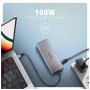 Концентратор AXAGON USB-C to 2xUSB-A + 1xUSB-C + HDMI + RJ45 + PD100W 0.15m gray (HMC-6G2L)