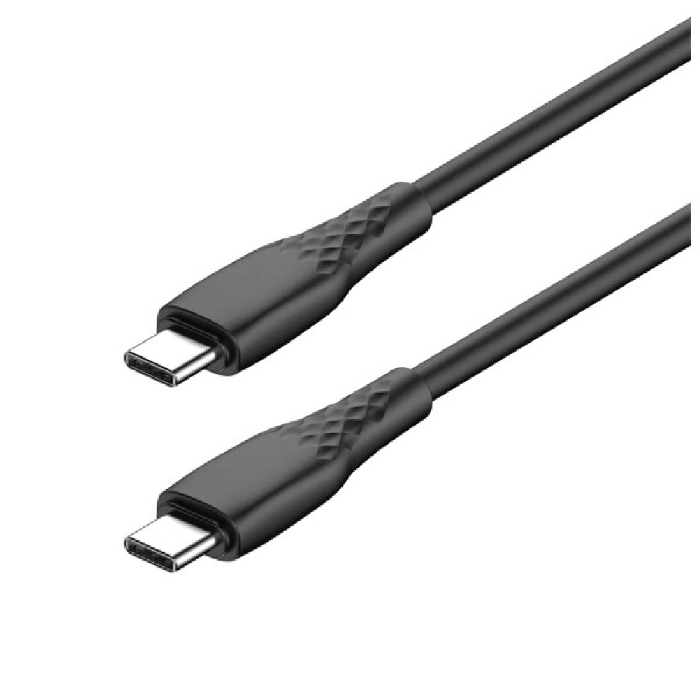 Дата кабель USB-C to USB-C 1.0m 3A 60W textured PVC black ColorWay (CW-CBPDCC094-BK)