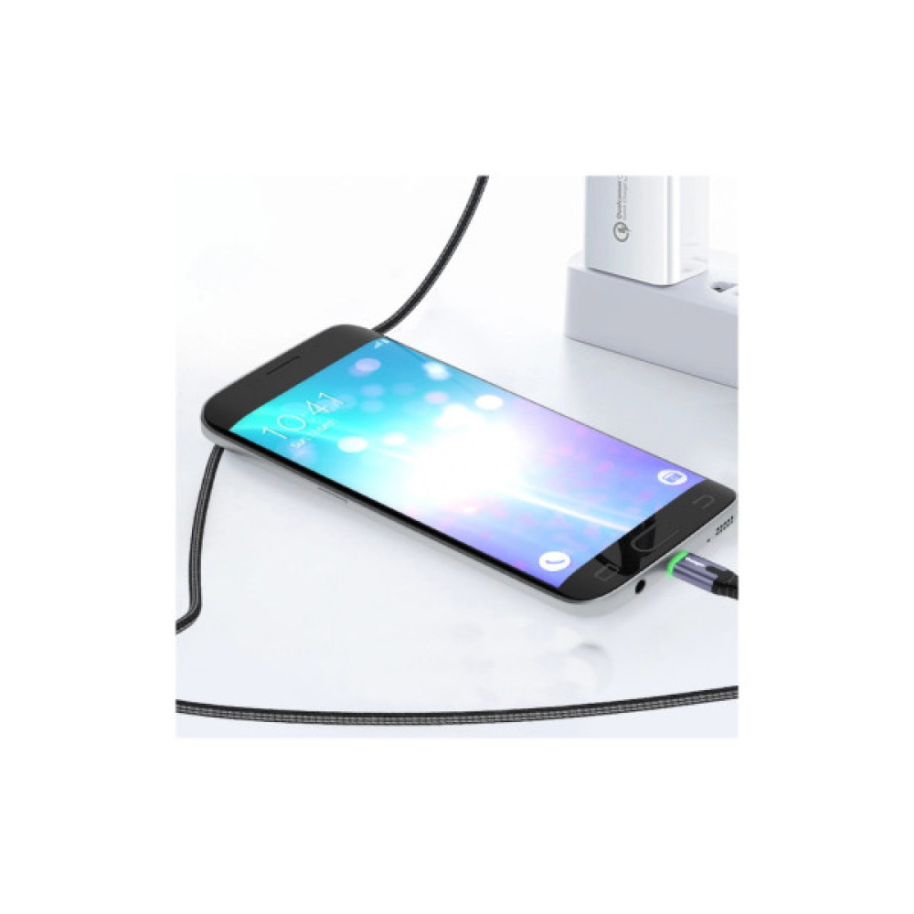 Дата кабель USB 2.0 AM to Micro 5P 2.0m 2.4A LED black Essager (EXCM-XGA0G)