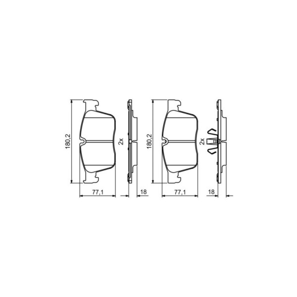 Гальмівні колодки Bosch 0986494829 Гальмівні колодки Bosch 0986494829