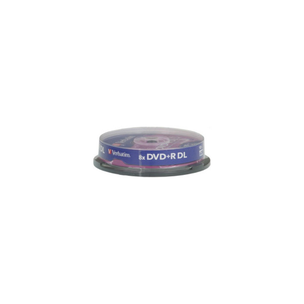 Диск DVD Verbatim 8.5Gb 8x CakeBox 10 шт Matte Silver (43666)