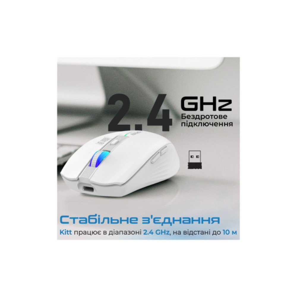 Мишка Promate Kitt Wireless White (kitt.white)