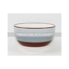 Салатник Ardesto Salerno 700мл, 14см, кераміка, блакитний, сірий, коричневий (AR1214SG)