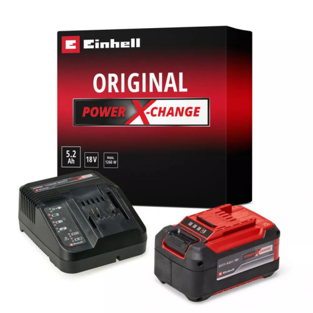 Набір акумулятора та зарядного пристрою Einhell Starter Kit PXC 18В 1х5.2А·год 0.89кг