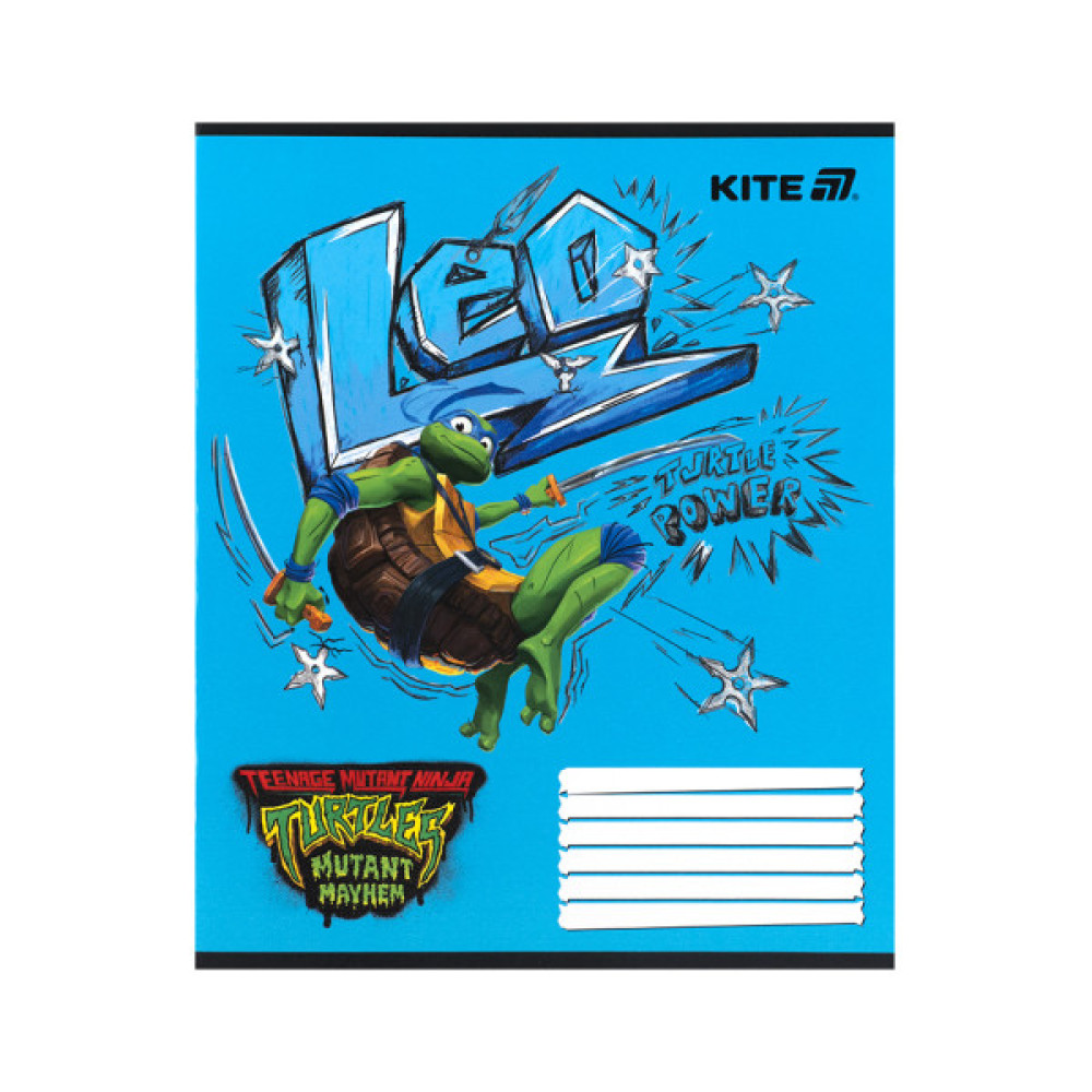 Зошит Kite Ninja Turtles, 12 аркушів, коса лінія (NT25-235)
