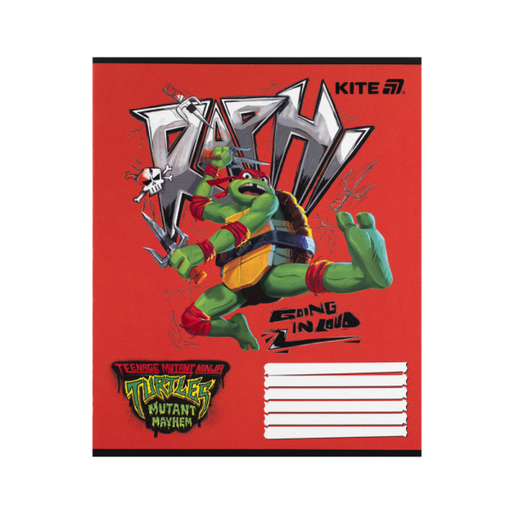 Зошит Kite Ninja Turtles, 12 аркушів, коса лінія (NT25-235)