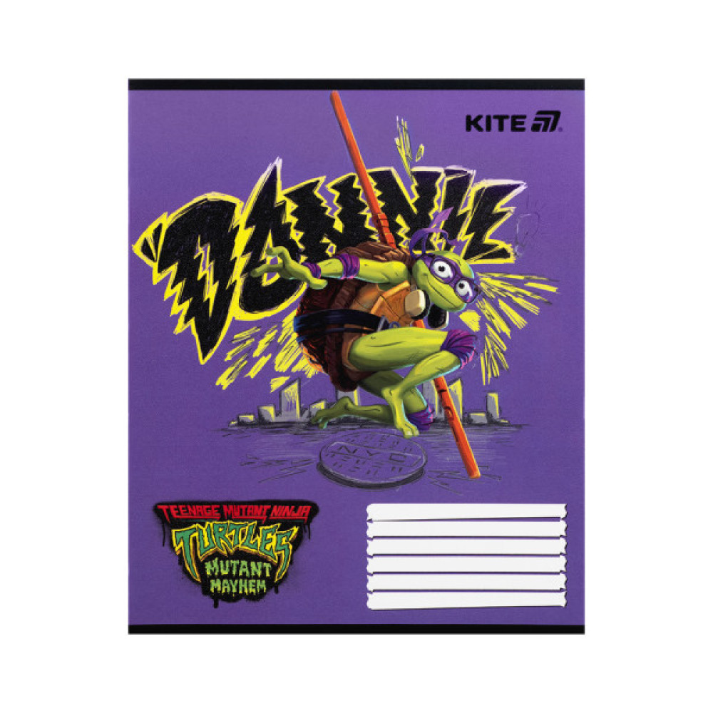 Зошит Kite Ninja Turtles, 12 аркушів, коса лінія (NT25-235)