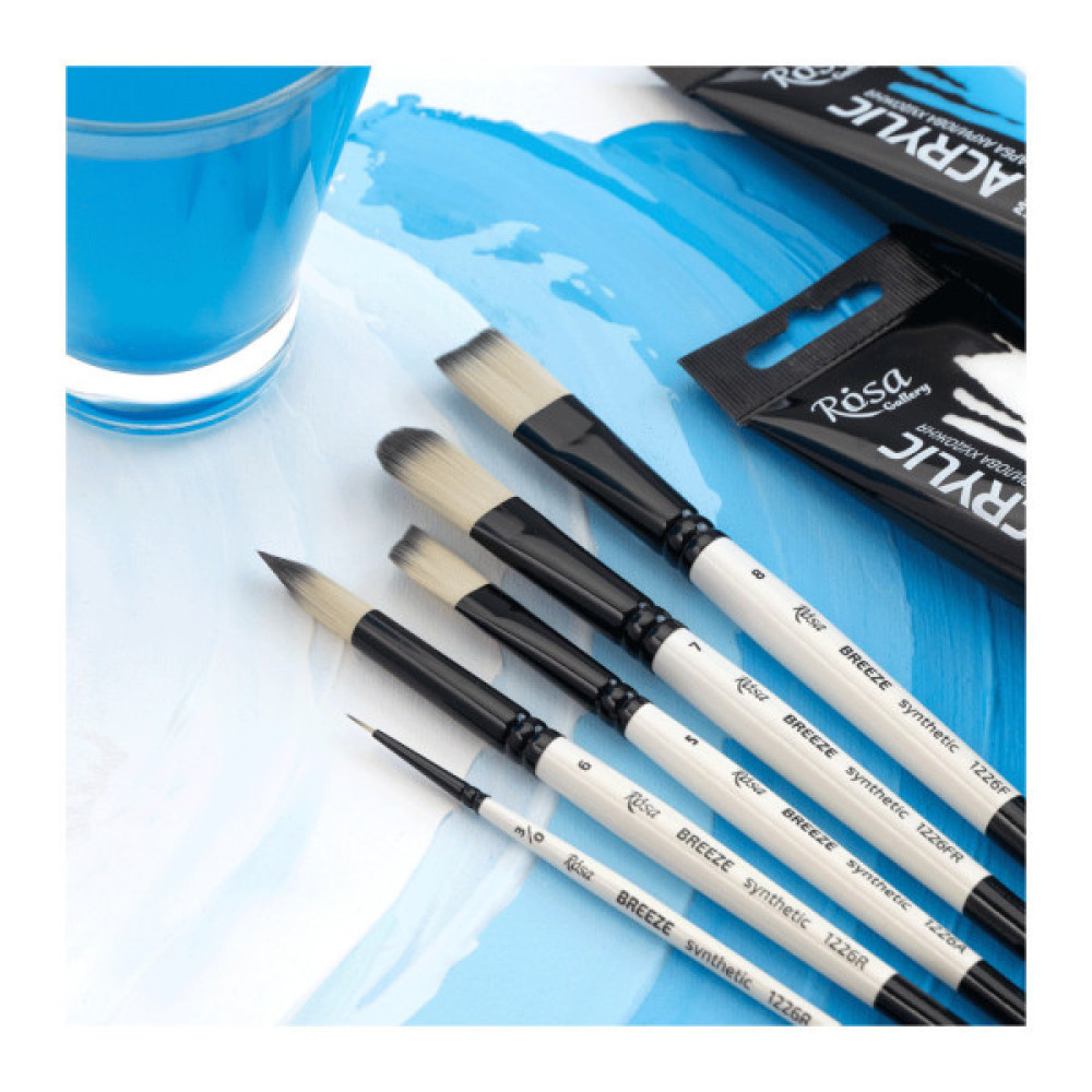 Пензлик для малювання Rosa Синтетика кутова, BREEZE 1226А, №0 (4823098535577)