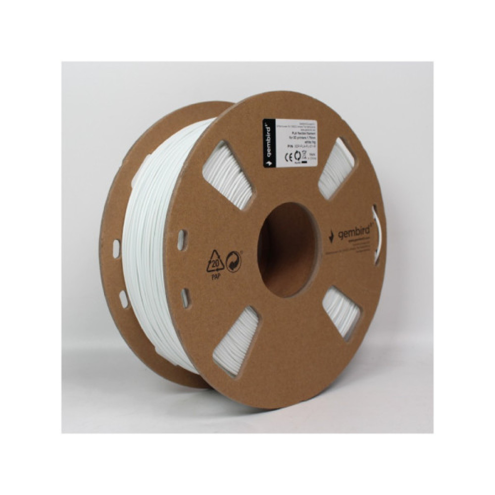 Пластик для 3D-принтера Gembird PLA Flexible, 1.75 мм, White (3DP-PLA-FL-01-W)