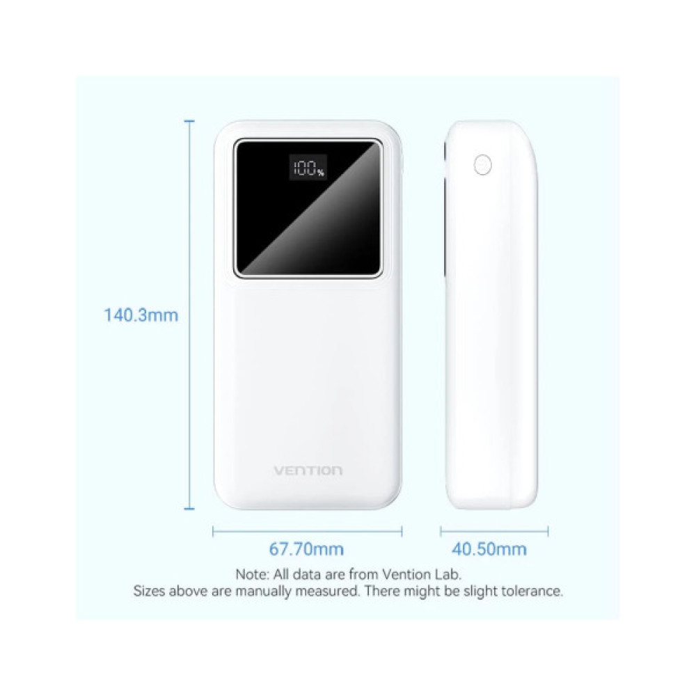 Батарея універсальна Vention 30000 mAh 22.5W Black LED Display Type (FHMB0)