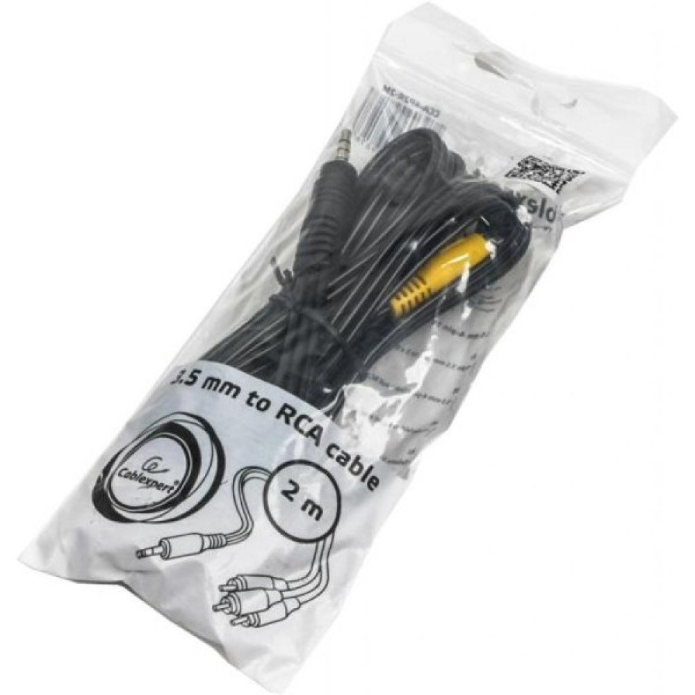 Кабель мультимедійний 3.5mm M to 3xRCA M 2.0m (4pin) AV Cablexpert (CCA-4P2R-2M)