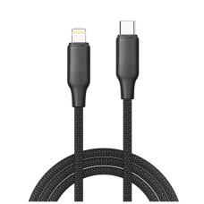 Дата кабель USB-C to Lightning 1.0m PD30W TPE embossed black ColorWay (CW-CBPDCL101-BK)