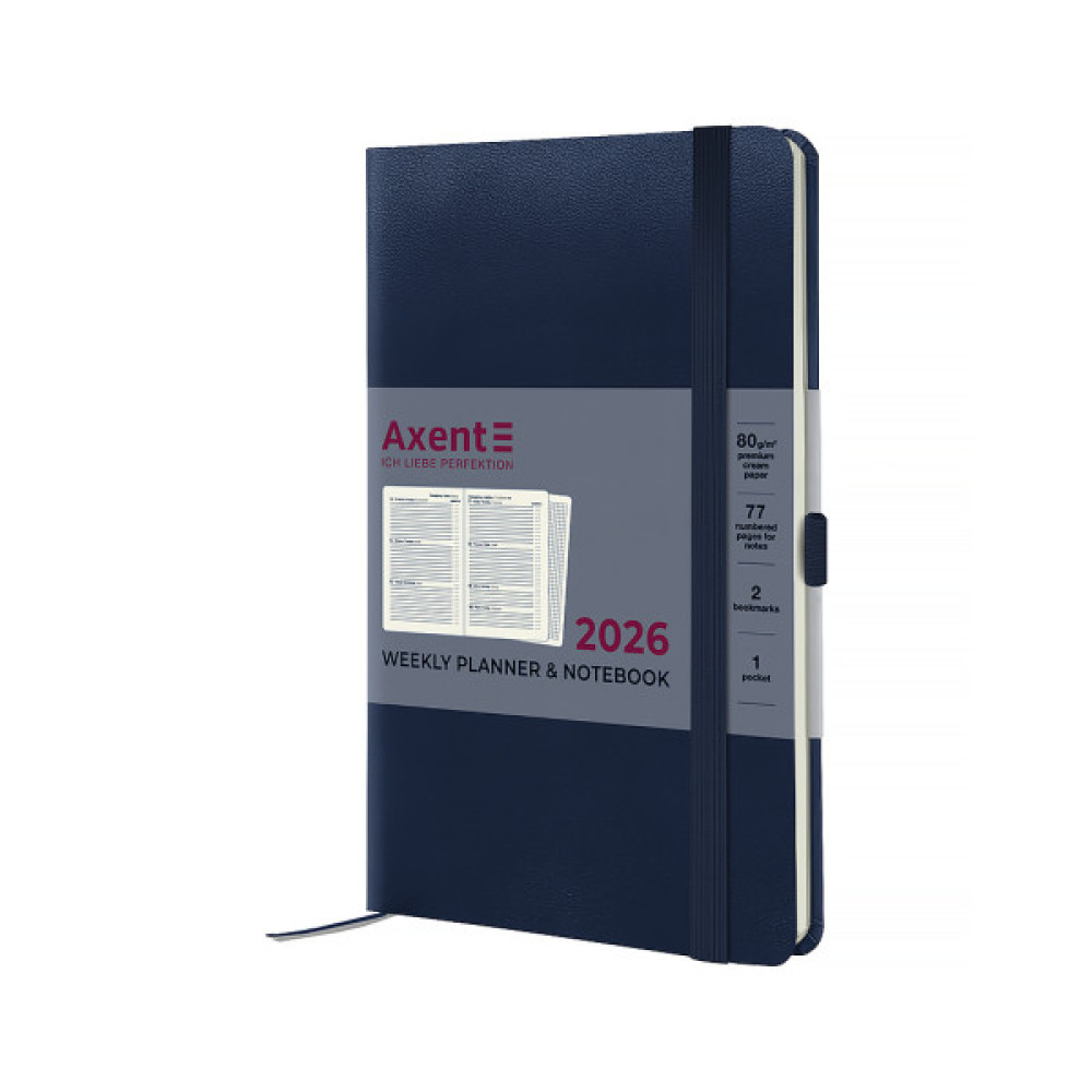 Тижневик Axent датований 2026 Partner Strong 125х195, синій (8505-26-02-A)