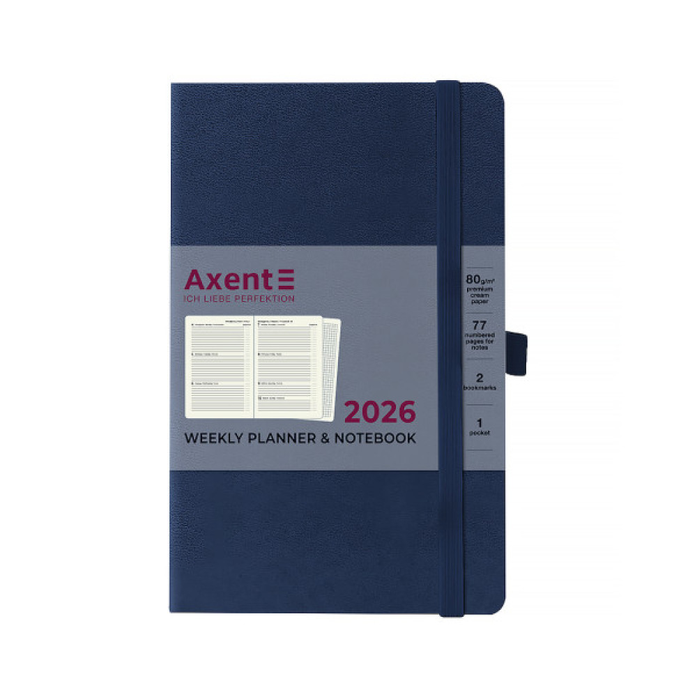 Тижневик Axent датований 2026 Partner Strong 125х195, синій (8505-26-02-A)