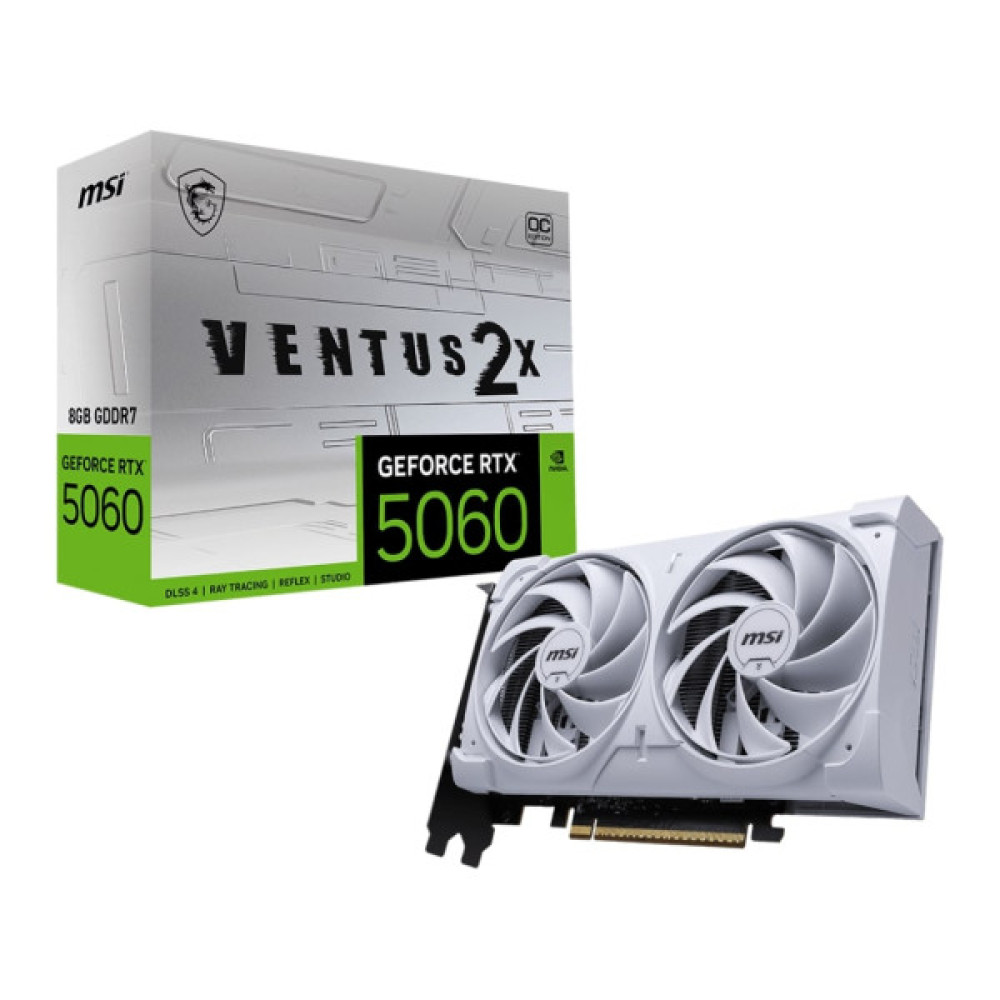 Відеокарта MSI GeForce RTX 5060 8GB GDDR7 VENTUS 2X OC WHITE
