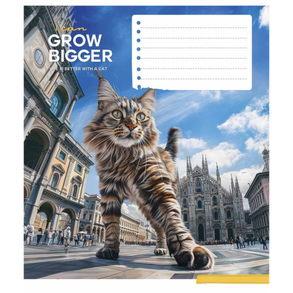 Зошит Школярик Gigantic cats 12 аркушів клітинка (012-3451K)