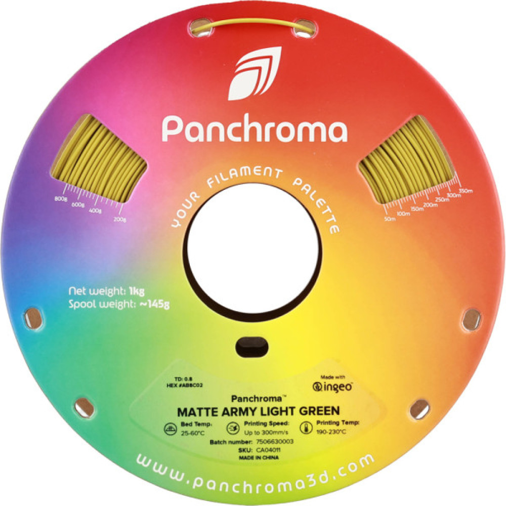 Пластик для 3D-принтера Polymaker PLA PANCHROMA MATTE 1,75mm 1kg ARMY LIGHT GREEN (CA04011)