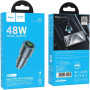 Зарядний пристрій HOCO 1xUSB-C PD30W + 1xUSB QC3.0 48W car adapter Z60 gray (6942007642095)