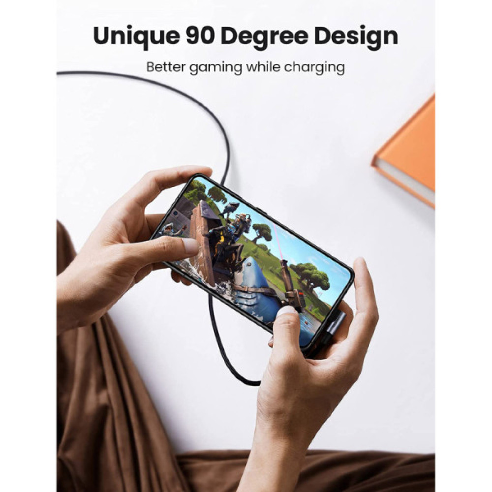 Дата кабель USB-C 2.0 to USB-C 1.0m 90° corner US334 black Ugreen (70643)